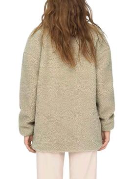 Giubbotto Only Tracy Sherpa Beige per Donna