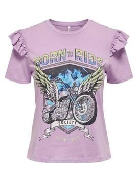 T-Shirt Only Lucy Life Morado per Donna