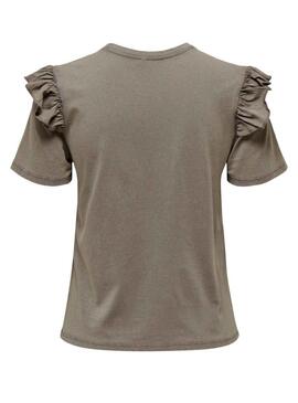 T-Shirt Only Lucy Life Marrone per Donna