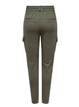 Pantaloni Only Poptrash Life Verde per Donna