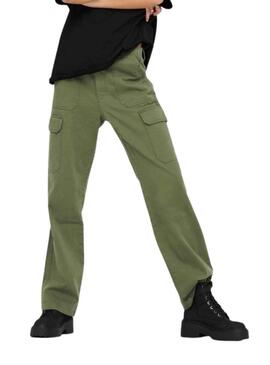 Pantaloni Only Mafy Cargo Verde per Donna