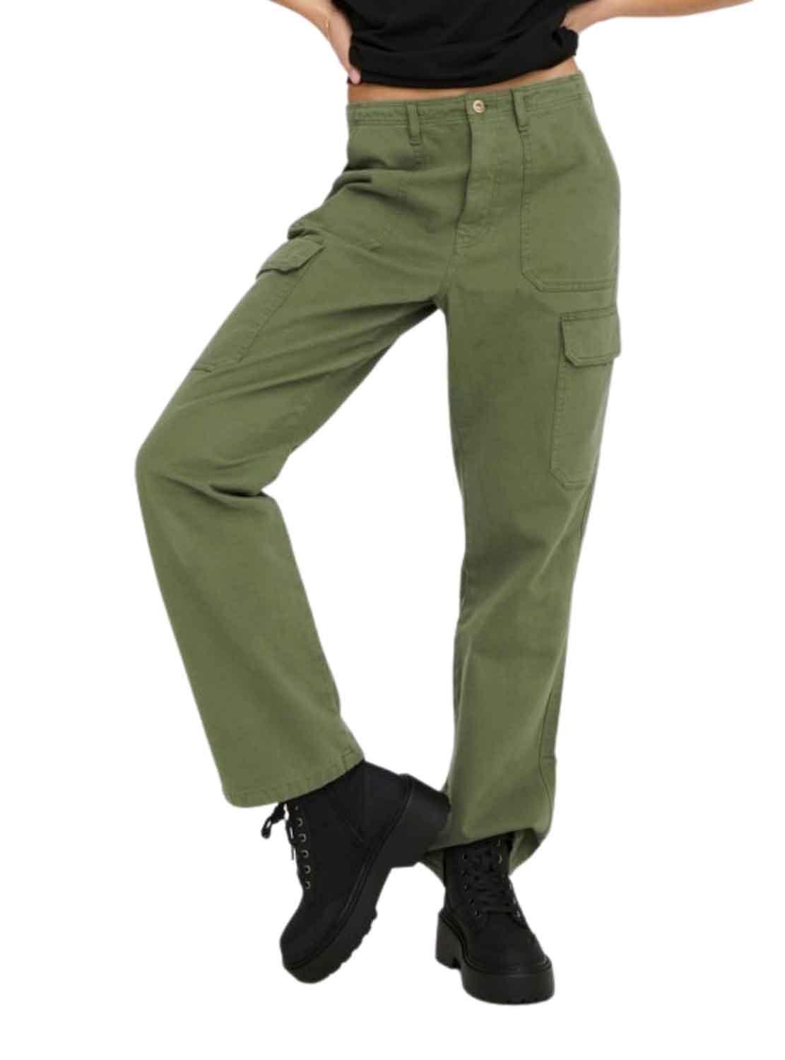 Pantaloni Only Mafy Cargo Verde per Donna