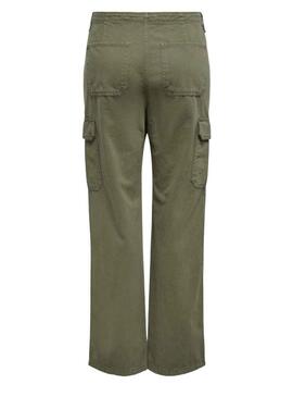 Pantaloni Only Mafy Cargo Verde per Donna