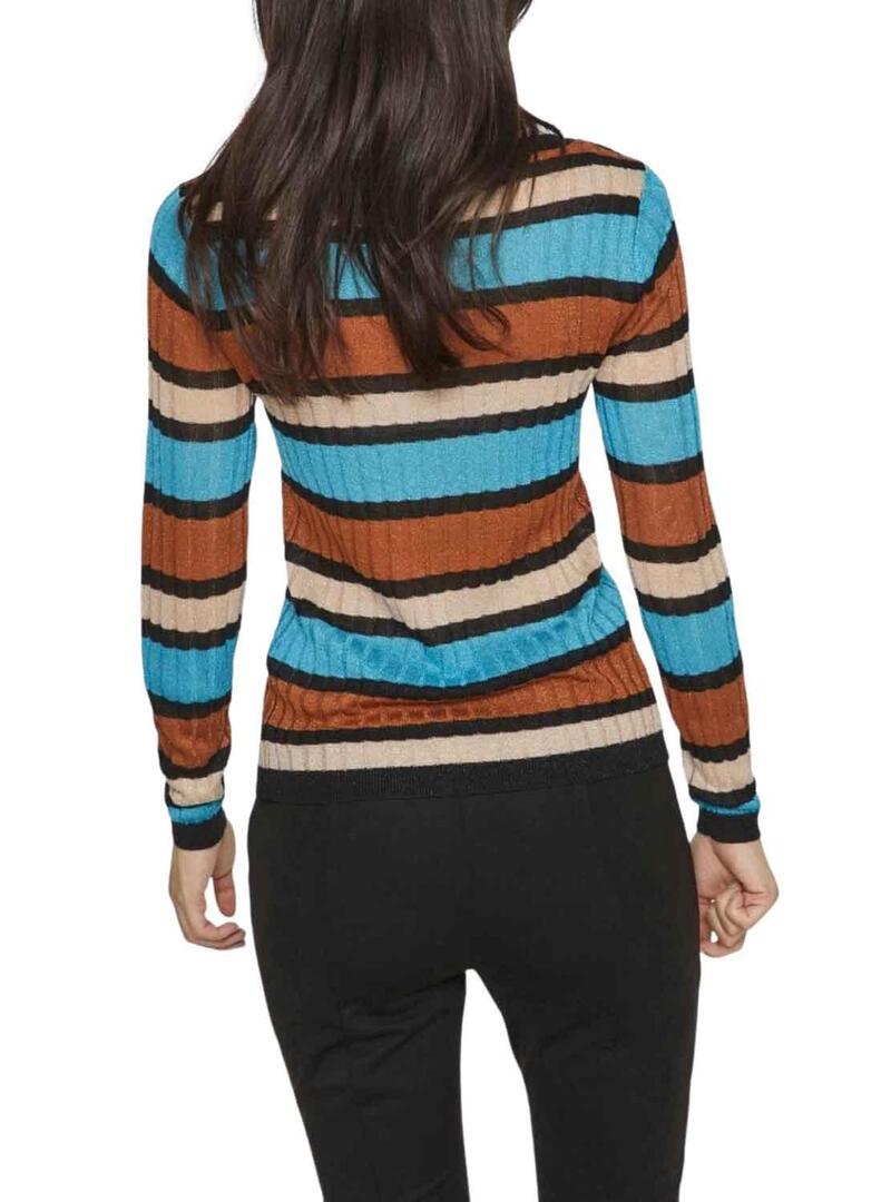 Pullover Vila Viember Strisce Blu per Donna