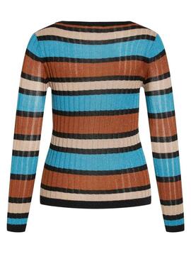 Pullover Vila Viember Strisce Blu per Donna