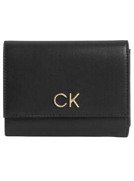 Portafoglio Calvin Klein Re-Lock Nero per Donna