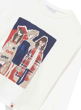 T-Shirt Mayoral Bambinas Bianco per Bambina