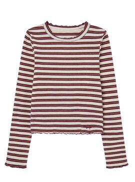 T-Shirt Pepe Jeans Siolette Strisce per Bambina