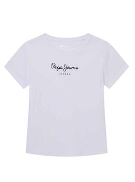 T-Shirt Pepe Jeans Perduto Winter Bianco per Bambina