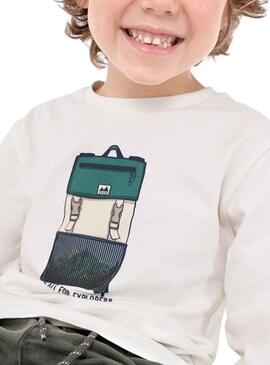 T-Shirt Mayoral Lenticolare Bianco per Bambino