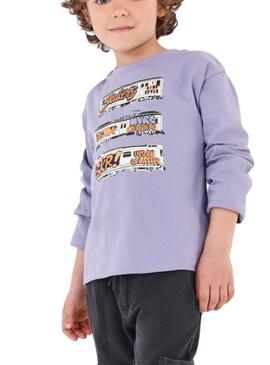 Pack 2 T-Shirt Mayoral Morado urbano Blu Navy Bambino