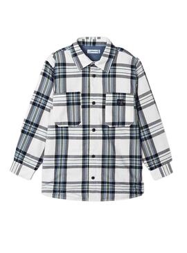 Overshirt Mayoral Quadri Blu Bianco Bambino