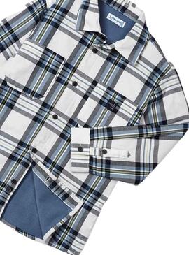 Overshirt Mayoral Quadri Blu Bianco Bambino