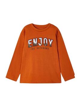 T-Shirt Mayoral Goffrato Arancione per Bambino