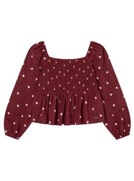 Top Pepe Jeans Sayuri Bordeaux per Bambina