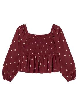 Top Pepe Jeans Sayuri Bordeaux per Bambina