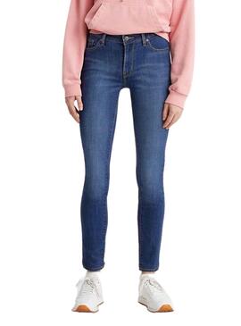 Pantaloni Jeans Levis 711 Skinny Blu per Donna