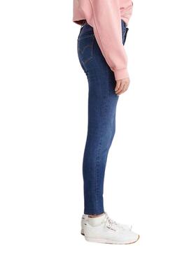 Pantaloni Jeans Levis 711 Skinny Blu per Donna