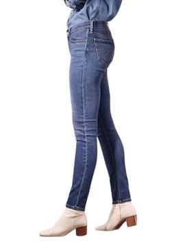 Pantaloni Jeans Levis 711 Skinny Blu per Donna