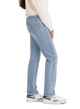 Pantaloni Jeans Levis 501 Blu Claro Donna