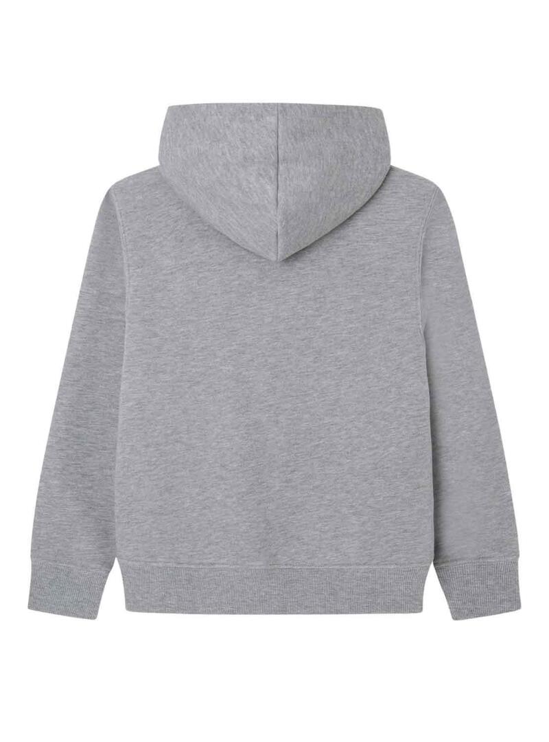 Felpa Pepe Jeans Nolan Zip Grigio per Bambino