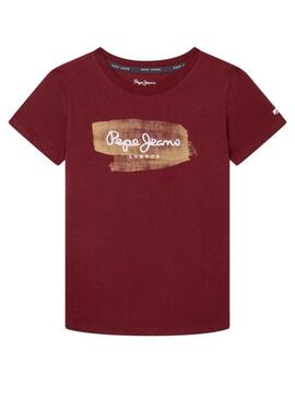 T-Shirt Pepe Jeans Seth Bordeaux per Bambino