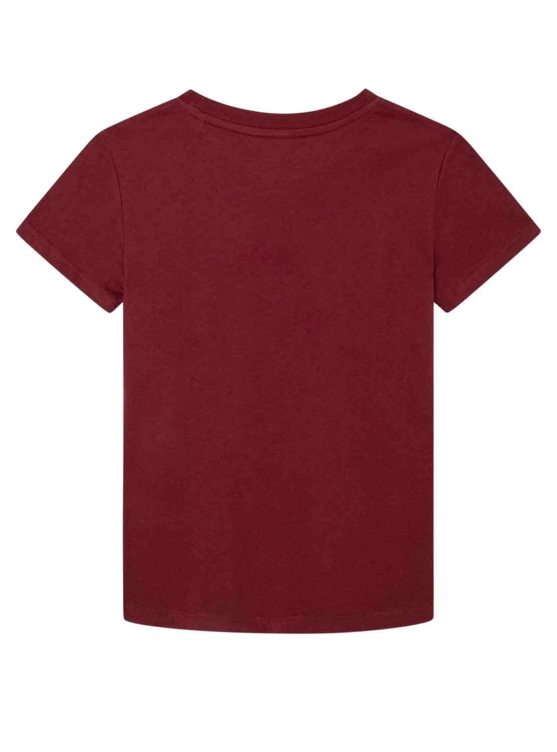 T-Shirt Pepe Jeans Niall Bordeaux per Bambino