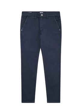 Pantaloni Chino Pepe Jeans Greenwich Blu Navy Bambino