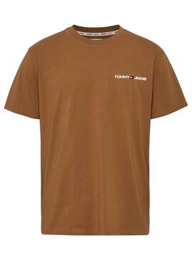 T-Shirt Tommy Jeans Linear Cachi per Uomo