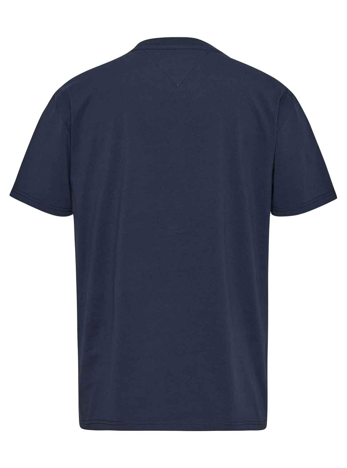 T-Shirt Tommy Jeans Linear Blu Navy per Uomo