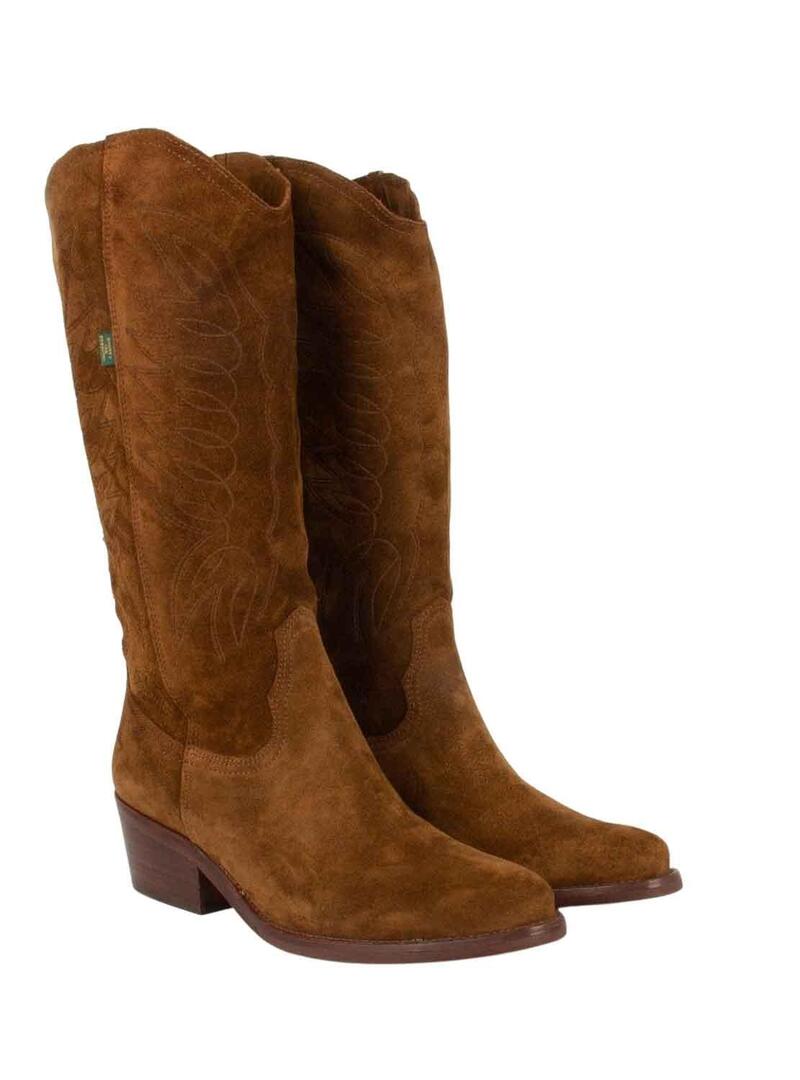 Stivales Dakota Boots Cowboy Pelle Marrone per Donna