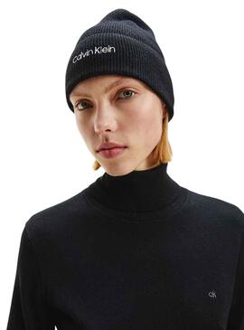 Cappello Calvin Klein Essential Knit Nero per Donna