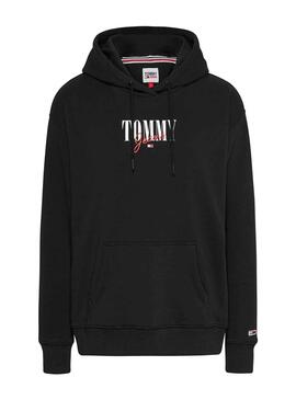 Felpa Tommy Jeans Essential Logo 1 Nero Donna