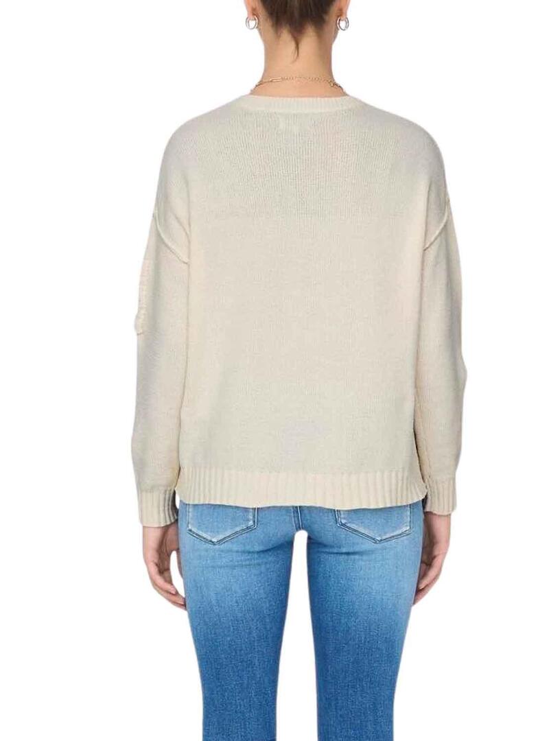 Pullover Only Kia Perde dettaglio Beige per Donna