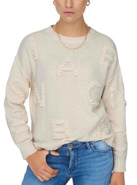 Pullover Only Kia Perde dettaglio Beige per Donna