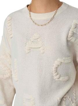 Pullover Only Kia Perde dettaglio Beige per Donna