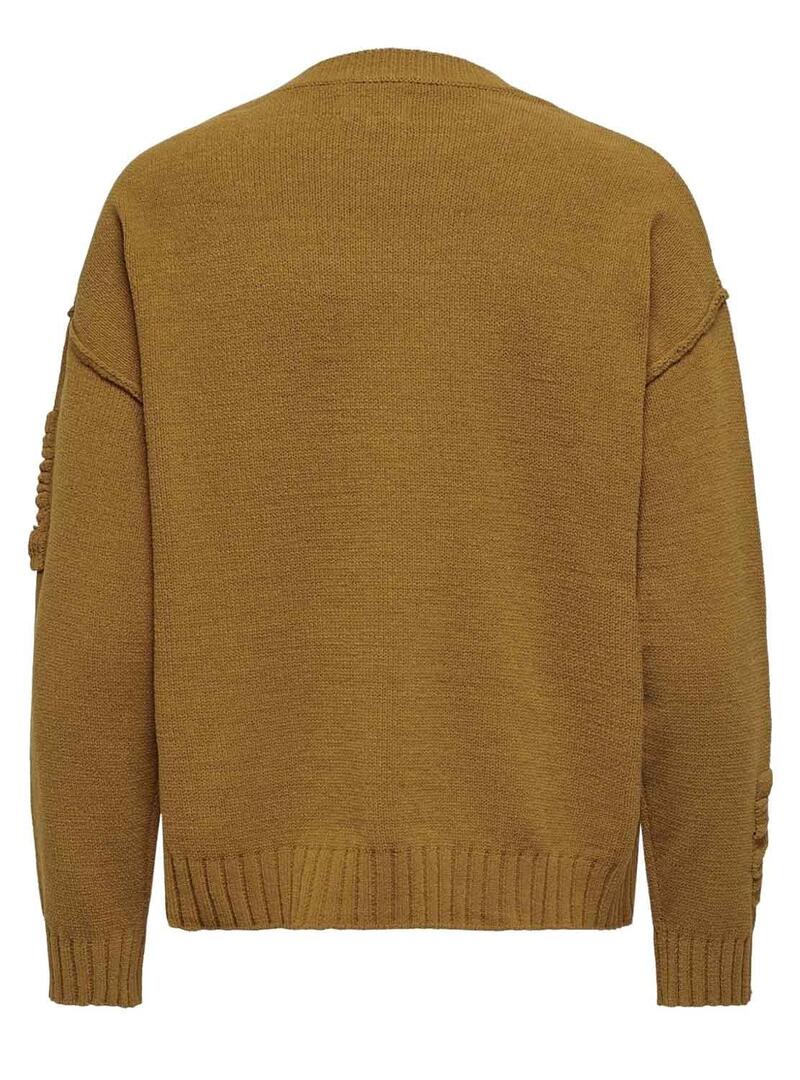 Pullover Only Kia Perde dettaglio Camel per Donna