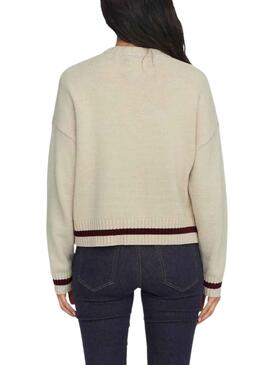 Cardigan Only Cheer Loose Beige per Donna