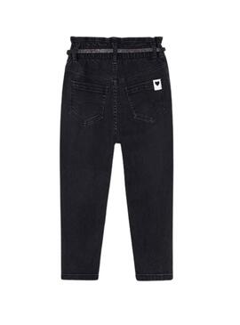 Pantaloni Denim Mayoral Cintura Nero per Bambina