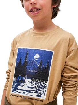 T-Shirt Mayoral Mountains Camel per Bambino