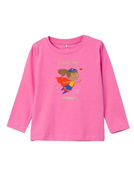 T-Shirt Name It Flina Rosa per Bambina