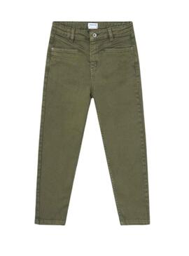 Pantaloni Mayoral Sarga Slouchy Verde per Bambina