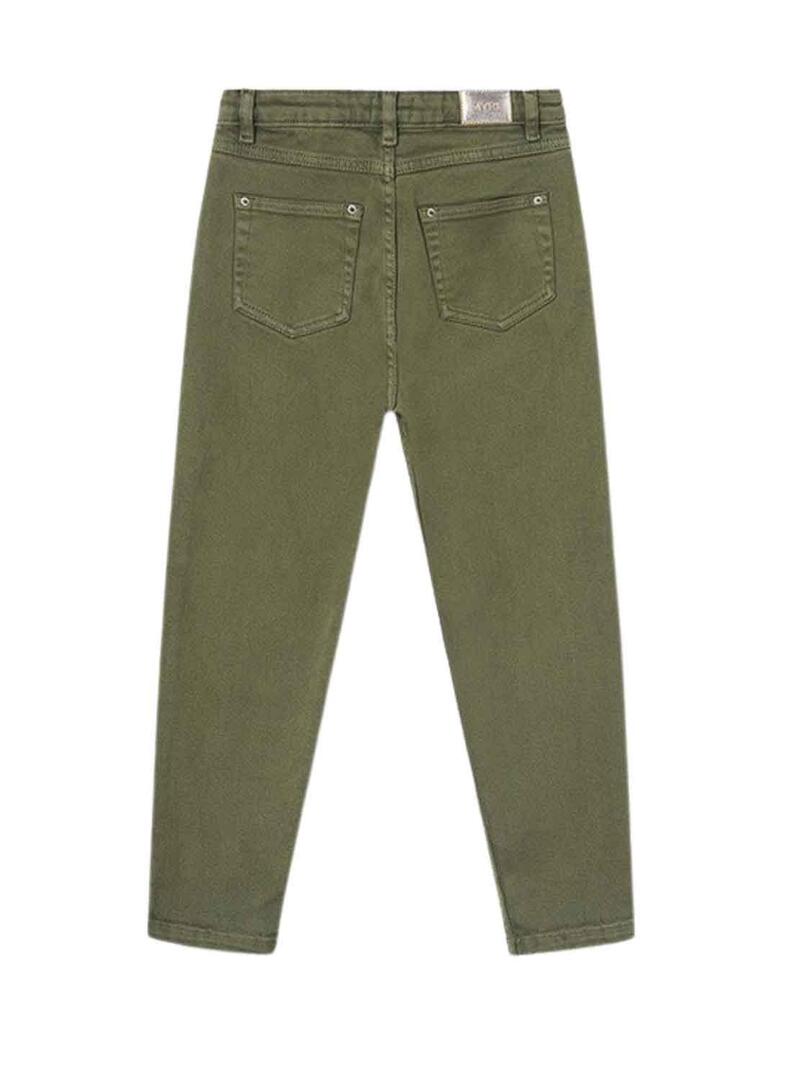 Pantaloni Mayoral Sarga Slouchy Verde per Bambina