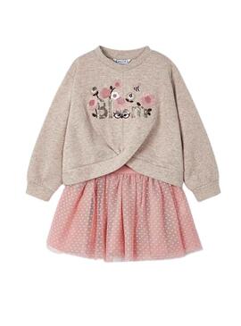 Set Mayoral Gonna Tulle Rosa per Bambina