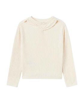 Pullover Mayoral Canale Cut Out Beige per Bambina