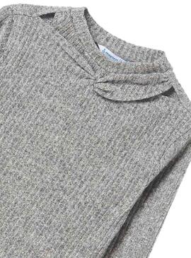 Pullover Mayoral Canale Cut Out Grigio per Bambina