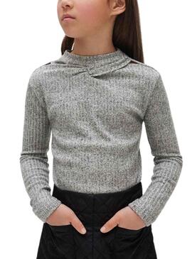 Pullover Mayoral Canale Cut Out Grigio per Bambina