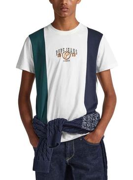 T-Shirt Pepe Jeans Woody Bianco per Uomo