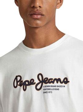 T-Shirt Pepe Jeans Wido Bianco per Uomo