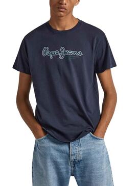 T-Shirt Pepe Jeans Wido Blu Navy per Uomo